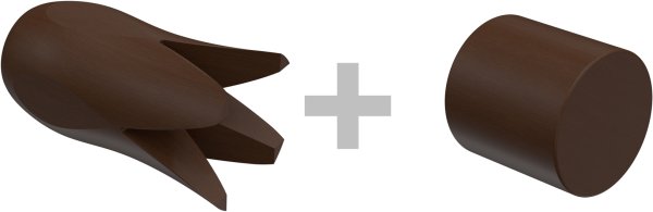 Gardinenstange Holz 16 mm Ø 2-läufig ADRIAN - Flower Nussbaum lackiert