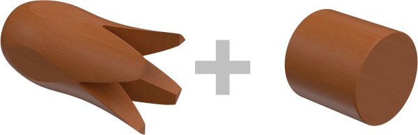 Gardinenstange Holz 16 mm Ø 2-läufig ADRIAN - Flower Kirschbaum lackiert