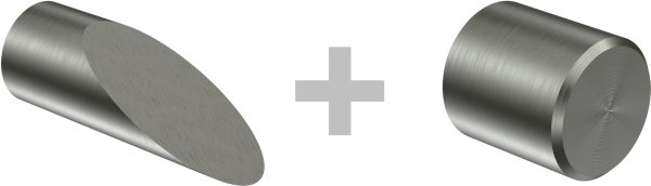 Rundrohr-Innenlauf Gardinenstange Edelstahl-Optik 16 mm Ø 2-läufig SINUX - Santoni