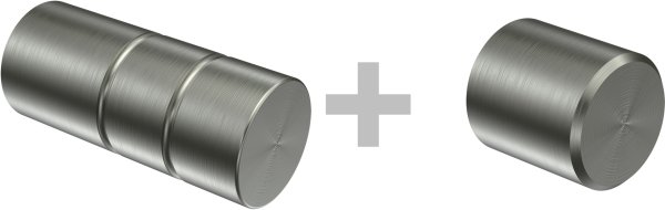 Rundrohr-Innenlauf Gardinenstange Edelstahl-Optik 16 mm Ø 2-läufig SINUX - Caras