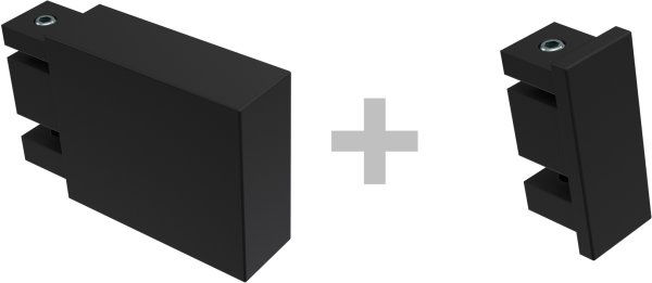 Innenlauf Gardinenstange Deckenmontage Aluminium / Metall eckig 14x35 mm 4-läufig SMARTLINE - Lox Weiß / Schwarz