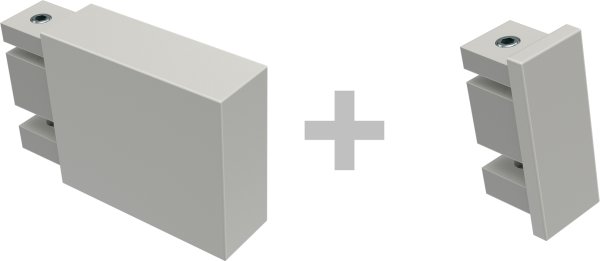 Innenlauf Gardinenstange Deckenmontage Aluminium / Metall eckig 14x35 mm 4-läufig SMARTLINE - Lox Schwarz / Weiß