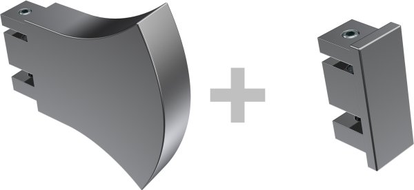 Innenlauf Gardinenstange Deckenmontage Aluminium / Metall eckig 14x35 mm 4-läufig SMARTLINE - Conex Weiß / Chrom