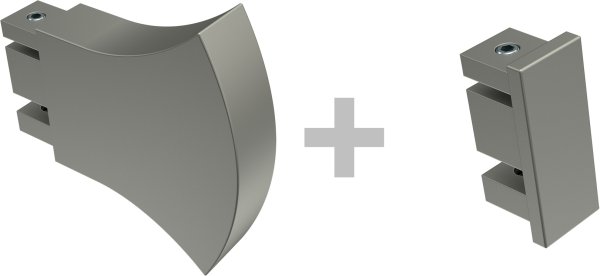 Innenlauf Gardinenstange Deckenmontage Edelstahl-Optik eckig 14x35 mm 4-läufig SMARTLINE - Conex