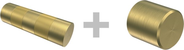 Gardinenstange Messing-Optik 20 mm Ø 2-läufig PRESTIGE - Mavell (ohne Ringe)