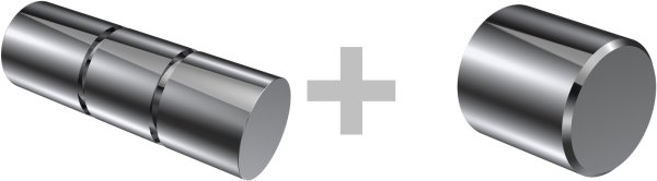 Rundrohr-Innenlauf Gardinenstange Aluminium / Metall 20 mm Ø 2-läufig PRESTIGE - Elanto Chrom