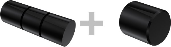 Rundrohr-Innenlauf Gardinenstange Aluminium / Metall 20 mm Ø 2-läufig PRESTIGE - Elanto Schwarz