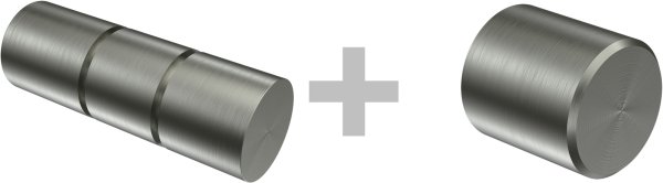 Gardinenstange Messing-Optik / Edelstahl-Optik 20 mm Ø 2-läufig PRESTIGE - Elanto (ohne Ringe)