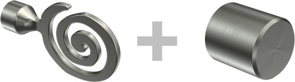 Gardinenstange Messing-Optik / Edelstahl-Optik 20 mm Ø 2-läufig PRESTIGE - Galaxa