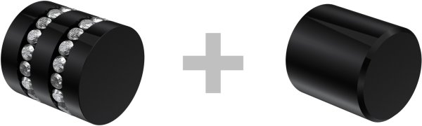 Rundrohr-Innenlauf Gardinenstange Aluminium / Metall 20 mm Ø 2-läufig PRESTIGE - Estana Schwarz