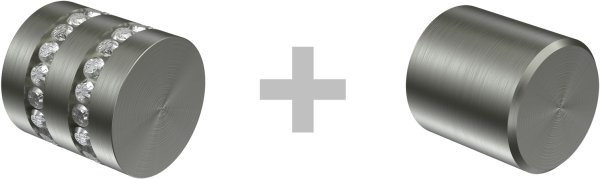 Gardinenstange Messing-Optik / Edelstahl-Optik 20 mm Ø 2-läufig PRESTIGE - Estana