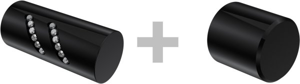 Rundrohr-Innenlauf Gardinenstange Aluminium / Metall 20 mm Ø 2-läufig PRESTIGE - Zoena Schwarz