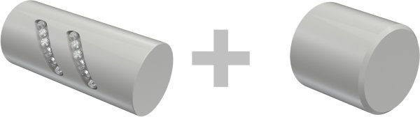 Rundrohr-Innenlauf Gardinenstange Aluminium / Metall 20 mm Ø 2-läufig PRESTIGE - Zoena Weiß