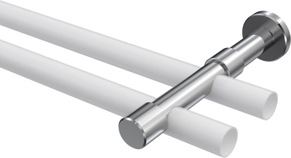 Träger Prestige Chrom 2-läufig 8 und 13 cm für Gardinenstangen 20 mm Ø