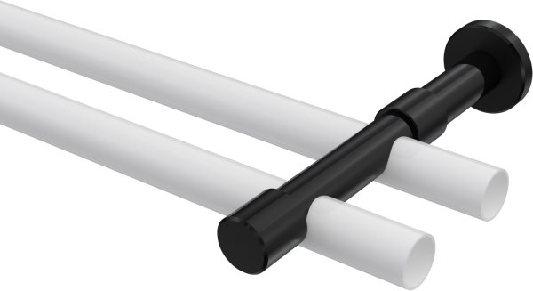 Träger Prestige Schwarz 2-läufig 8 und 13 cm für Gardinenstangen 20 mm Ø