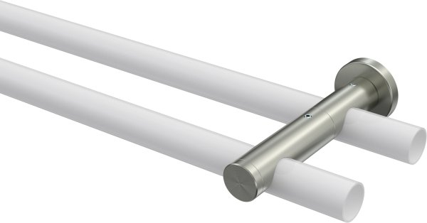 Träger Perfecta Edelstahl 2-läufig 3,5 und 9,5 cm für Gardinenstangen 20 mm Ø