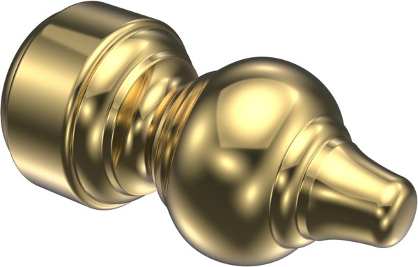 Gardinenstange Holz / Kunststoff 28 mm Ø CLASSIC - Rondo Buche lackiert / Messing-farbig