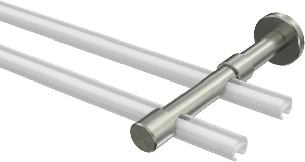 Träger Sinux Edelstahl-Optik 2-läufig 8 und 13 cm für Gardinenstangen 16 mm Ø
