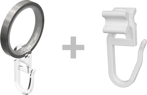 Rundrohr-Innenlauf Gardinenstange Edelstahl-Optik 16 mm Ø 2-läufig SINUX - Casa