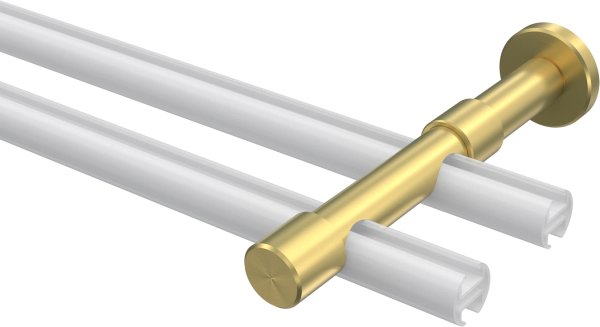 Träger Prestige Messing-Optik 2-läufig 8 und 13 cm für Gardinenstangen 20 mm Ø