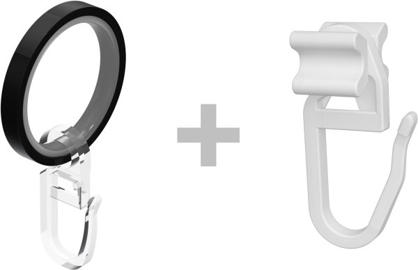 Rundrohr-Innenlauf Gardinenstange Aluminium / Metall 20 mm Ø 2-läufig PRESTIGE - Santo Schwarz