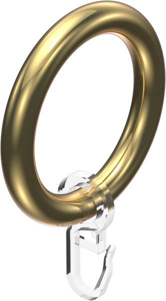 Gardinenstange Holz / Kunststoff 28 mm Ø CLASSIC - Rondo Buche lackiert / Messing-farbig