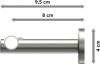Gardinenstange Edelstahl 16 mm Ø MEDIUM - Puros 100 cm