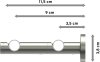 Gardinenstange Edelstahl 16 mm Ø 2-läufig ENORMA - Puros 100 cm