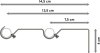 Gardinenstange Metall 16 mm Ø 2-läufig OLYMP - Lucan Gold matt / Chrom matt (ohne Ringe) 100 cm
