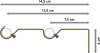 Gardinenstange Metall 16 mm Ø 2-läufig OLYMP - Alessia Gold matt / Messing Antik (ohne Ringe) 100 cm
