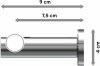 Gardinenstange Metall 20 mm Ø PLATON - Luino Schwarz / Chrom 100 cm