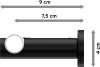 Gardinenstange Metall 20 mm Ø PLATON - Savio Schwarz 100 cm