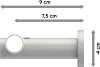 Gardinenstange Metall 20 mm Ø PLATON - Estana Silbergrau / Weiß 100 cm