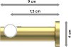 Gardinenstange Edelstahl-Optik / Messing-Optik 20 mm Ø PLATON - Santo 100 cm