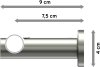 Gardinenstange Messing-Optik / Edelstahl-Optik 20 mm Ø PLATON - Zoena 100 cm