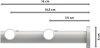 Gardinenstange Metall 20 mm Ø 2-läufig PLATON - Bento Edelstahl-Optik / Weiß 100 cm