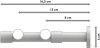 Gardinenstange Metall 20 mm Ø 2-läufig PRESTIGE - Sitra Chrom / Weiß 100 cm