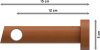 Gardinenstange Metall / Holz 20 mm Ø TALENA - Siveo Silbergrau / Kirschbaum lackiert 100 cm
