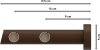 Gardinenstange Holz 20 mm Ø 2-läufig TALENA - Bero Nussbaum lackiert 100 cm
