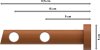 Gardinenstange Metall / Holz 20 mm Ø 2-läufig TALENA - Siveo Silbergrau / Kirschbaum lackiert 100 cm