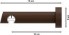 Innenlauf Gardinenstange Aluminium / Holz 20 mm Ø TALENT - Luina Chrom / Nussbaum lackiert 100 cm