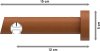 Innenlauf Gardinenstange Aluminium / Holz 20 mm Ø TALENT - Luina Edelstahl-Optik / Kirschbaum lackiert 100 cm
