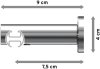Innenlauf Gardinenstange Aluminium / Metall 20 mm Ø PLATON - Verano Weiß / Chrom 100 cm