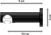 Innenlauf Gardinenstange Aluminium / Metall 20 mm Ø PLATON - Tanara Chrom / Schwarz 100 cm