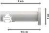 Innenlauf Gardinenstange Aluminium / Metall 20 mm Ø PLATON - Mavell Chrom / Weiß 100 cm