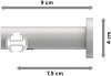 Innenlauf Gardinenstange Aluminium / Metall 20 mm Ø PLATON - Santo Chrom / Weiß 100 cm