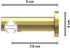 Innenlauf Gardinenstange Messing-Optik 20 mm Ø PLATON - Tanara 100 cm