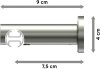 Innenlauf Gardinenstange Aluminium / Metall 20 mm Ø PLATON - Savio Schwarz / Edelstahl-Optik 100 cm