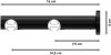 Innenlauf Gardinenstange Aluminium / Metall 20 mm Ø 2-läufig PLATON - Elanto Weiß / Schwarz 100 cm