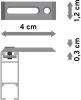 Innenlauf Gardinenstange Deckenmontage Aluminium / Metall eckig 14x35 mm SMARTLINE (Universal) - Paxo Edelstahl-Optik / Chrom 100 cm